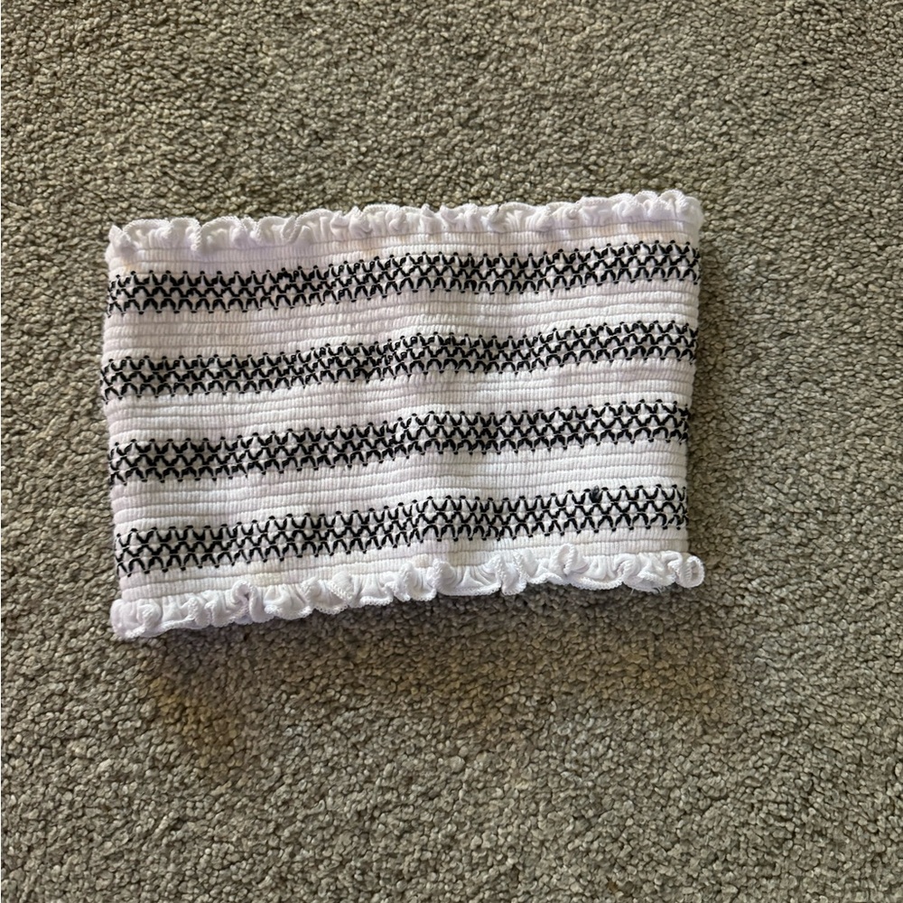 Urban Outfitters Black and White Striped Bandeau/Tube top